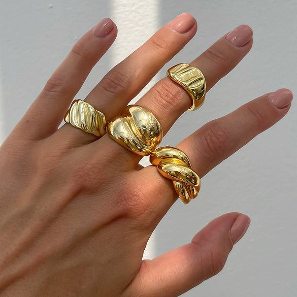 Wholesale Metal Geometric Open Ring With Electroplating For Women Ins Style