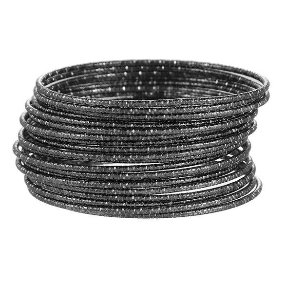 Wholesale Metal Geometric Open Stacked Bracelets Electroplated Unisex Retro Style