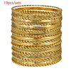 Wholesale Metal Geometric Open Stacked Bracelets Electroplated Unisex Retro Style