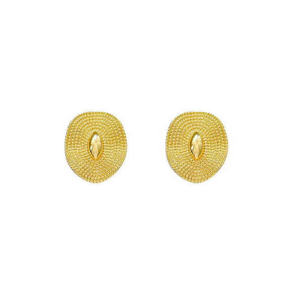 Wholesale Metal Geometric Oval Earrings For Women With Electroplating Process