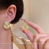 Wholesale Metal Geometric Oval Earrings For Women With Electroplating Process