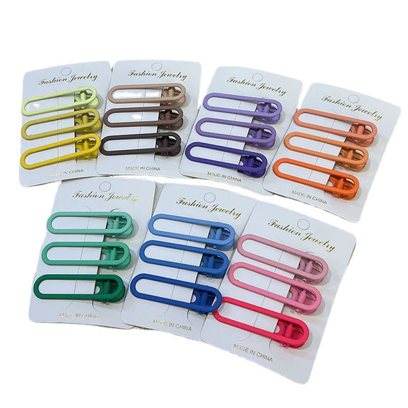 Wholesale Metal Geometric Painting Women's Candy Color Duckbill Hair Clip