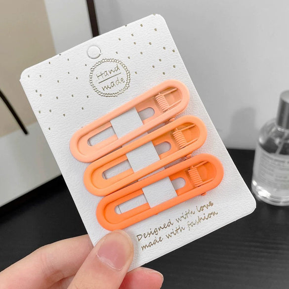 Wholesale Metal Geometric Painting Women's Candy Color Duckbill Hair Clip