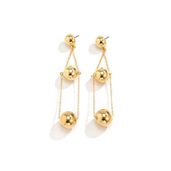 Wholesale Metal Geometric Pattern Electroplated Cold Style Ball Earrings Unisex