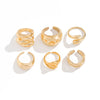Wholesale Metal Geometric Pleated Open Ring For Women With Electroplating Treatment