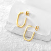 Wholesale Metal Geometric Square Earrings Copper Plated Gold For Female