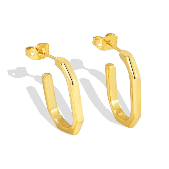 Wholesale Metal Geometric Square Earrings Copper Plated Gold For Female