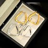 Wholesale Metal Geometric Square Twisted Earrings Copper Electroplated Light Luxury For Women