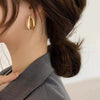 Wholesale Metal Geometric Square Twisted Earrings Copper Electroplated Light Luxury For Women