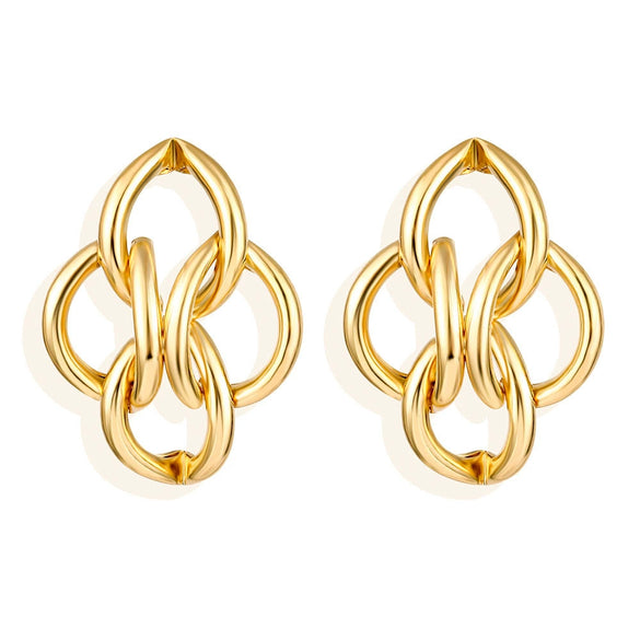 Wholesale Metal Geometric Stud Earrings For Women Electroplated Highend Style