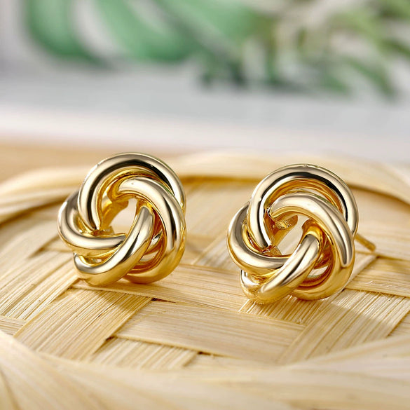 Wholesale Metal Geometric Stud Earrings For Women Electroplated Highend Style