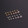 Wholesale Metal Geometric Style Electroplated Stainless Steel Screw Ball Ear Nails For Women