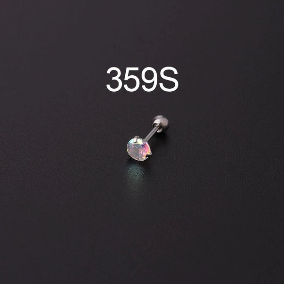 Wholesale Metal Geometric Style Electroplated Stainless Steel Screw Ball Ear Nails For Women