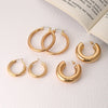 Wholesale Metal Gold Plated Alloy Earrings Set With Geometric Styling For Women