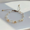 Wholesale Metal Gold Plated Handwoven Geometric Natural Pearl Women's Bracelet