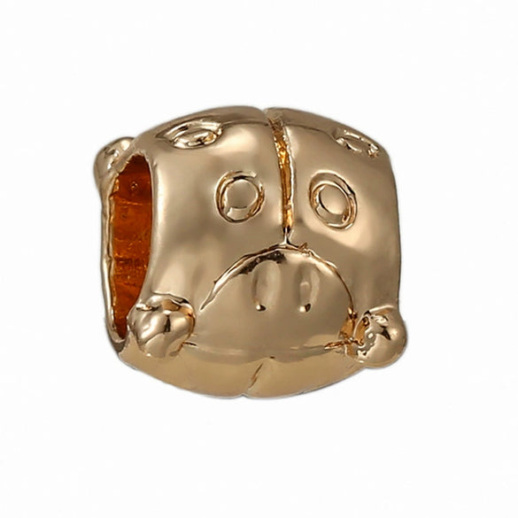 Wholesale Metal Gold Plated Hollow Heartshaped Diamond Beads With Totem Pattern String Decoration For Women