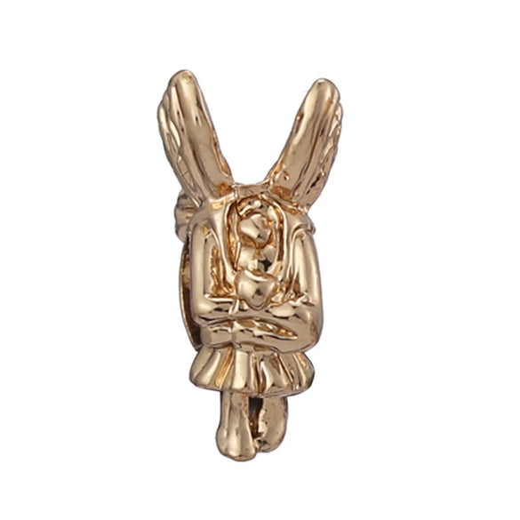 Wholesale Metal Gold Plated Hollow Heartshaped Diamond Beads With Totem Pattern String Decoration For Women