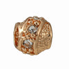 Wholesale Metal Gold Plated Hollow Heartshaped Diamond Beads With Totem Pattern String Decoration For Women