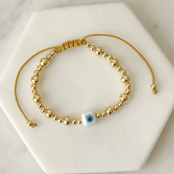 Wholesale Metal Goldplated Geometric Handwoven Beaded Bracelet For Women