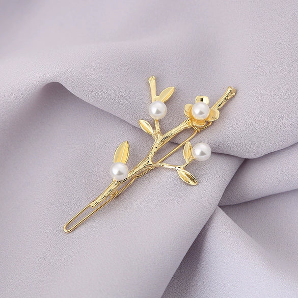 Wholesale Metal Hair Accessories Clip With Original Design And Plants And Flowers Style Electroplated