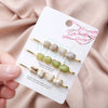 Wholesale Metal Hair Accessories Electroplated Imitation Natural Stone Bangs Clip Side Clip Set For Women