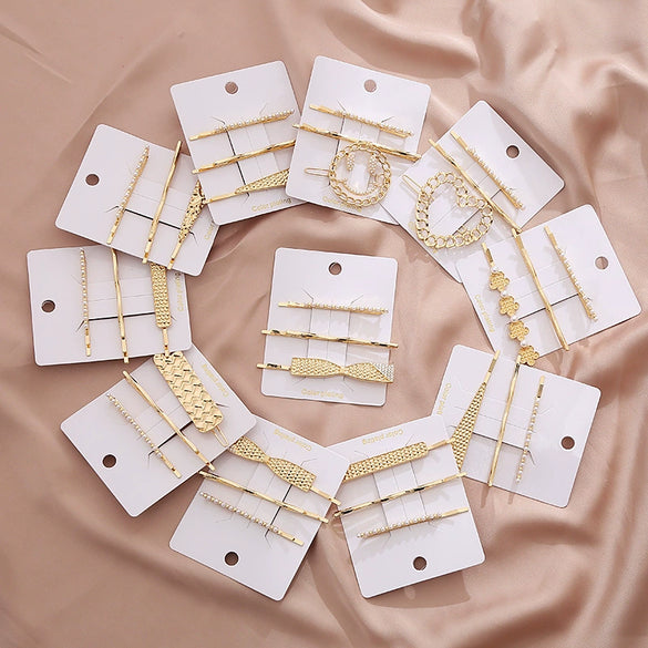 Wholesale Metal Hairpin Geometric Smiley Face Electroplated For Girls