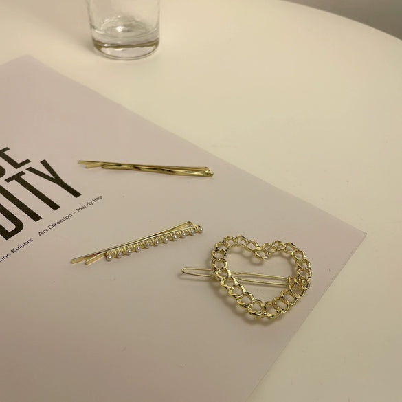 Wholesale Metal Hairpin Geometric Smiley Face Electroplated For Girls