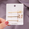 Wholesale Metal Hairpin With Cartoon Style And Animal Shape Electroplating Manual Process Pearl And Butterfly Design For Women