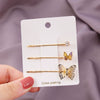 Wholesale Metal Hairpin With Cartoon Style And Animal Shape Electroplating Manual Process Pearl And Butterfly Design For Women