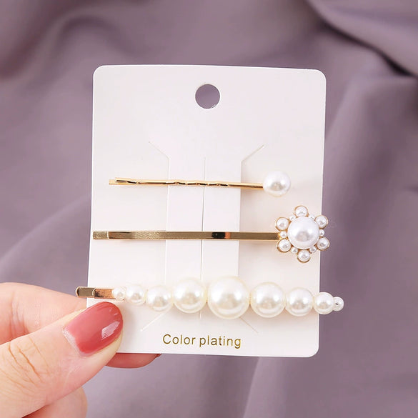 Wholesale Metal Hairpin With Cartoon Style And Animal Shape Electroplating Manual Process Pearl And Butterfly Design For Women
