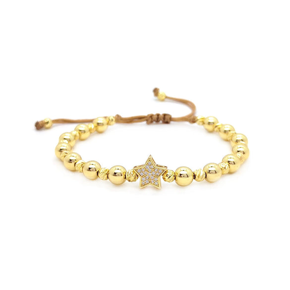 Wholesale Metal Hand Knitted Love Heart And Star Patterned Women's Jewelry Bracelet