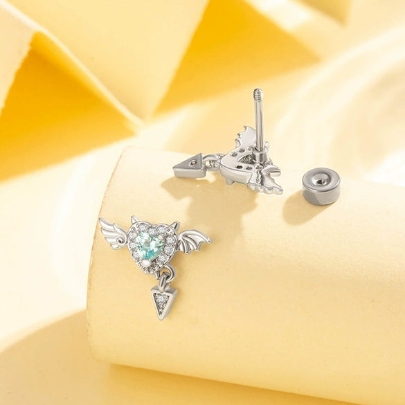 Wholesale Metal Heart Shape Zirconia Fashion Jewelry Cartilage Puncture Ear Bone Nail