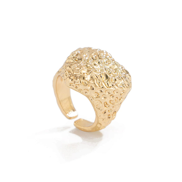 Wholesale Metal Heart Shaped Beaded Ring With Electroplating Design