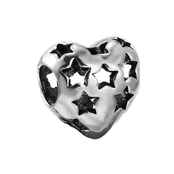 Wholesale Metal Heart Shaped Crystal Pendant With Totem Pattern Electroplated Bracelet Accessories