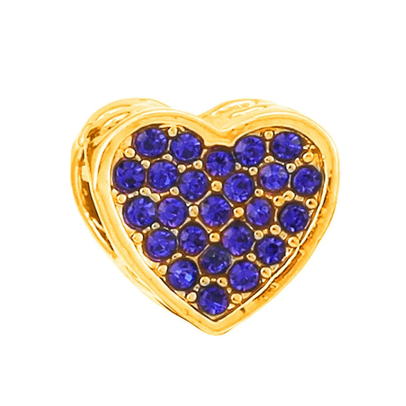 Wholesale Metal Heart Shaped Crystal Pendant With Totem Pattern Electroplated Bracelet Accessories