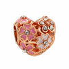 Wholesale Metal Heart Shaped Crystal Pendant With Totem Pattern Electroplated Bracelet Accessories