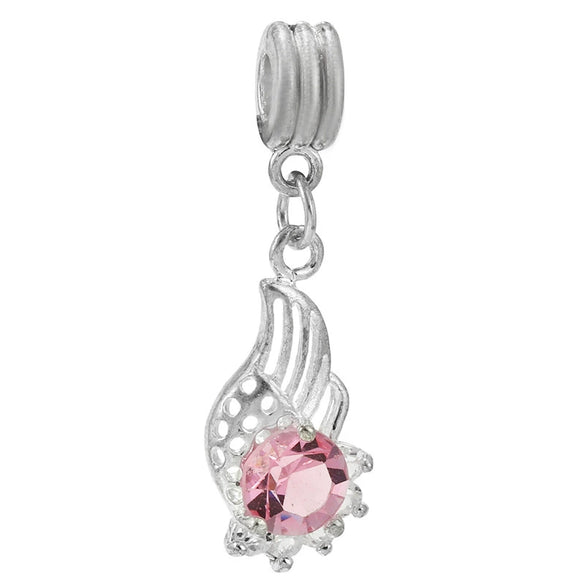 Wholesale Metal Heart Shaped Crystal Pendant With Totem Pattern Electroplated Bracelet Accessories