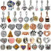 Wholesale Metal Heart Shaped Crystal Pendant With Totem Pattern Electroplated Bracelet Accessories