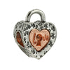 Wholesale Metal Heart Shaped Crystal Pendant With Totem Pattern Electroplated Bracelet Accessories