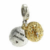 Wholesale Metal Heart Shaped Crystal Pendant With Totem Pattern Electroplated Bracelet Accessories