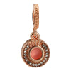 Wholesale Metal Heart Shaped Crystal Pendant With Totem Pattern Electroplated Bracelet Accessories