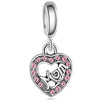 Wholesale Metal Heart Shaped Crystal Pendant With Totem Pattern Electroplated Bracelet Accessories