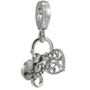 Wholesale Metal Heart Shaped Crystal Pendant With Totem Pattern Electroplated Bracelet Accessories