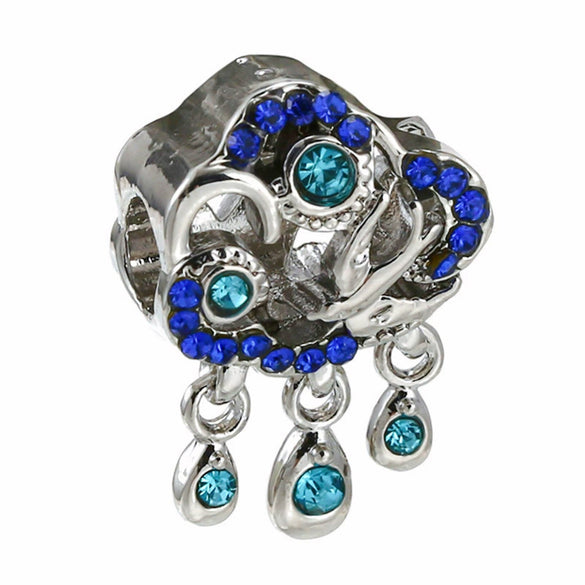 Wholesale Metal Heart Shaped Crystal Pendant With Totem Pattern Electroplated Bracelet Accessories