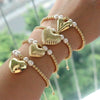 Wholesale Metal Heartshaped Handwoven Beaded Bracelet Jewelry