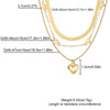 Wholesale Metal Heartshaped Snake Bone Chain Retro Geometric Threedimensional Love Multilayered Necklace For Women With Electroplating