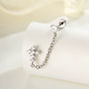 Wholesale Metal Heartshaped Zircon Microinlaid Cross Double Ear Hole Cartilage Piercing Ear Bone Nail For Unisex