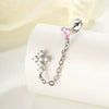 Wholesale Metal Heartshaped Zircon Microinlaid Cross Double Ear Hole Cartilage Piercing Ear Bone Nail For Unisex