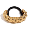 Wholesale Metal High Elastic Geometric Hair Ring 18K Gold Plated