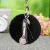 Wholesale Metal Highheeled Shoes Plush Rhinestone Cartoon Key Chain For Female
